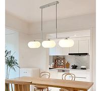 HUIMVNC Metal Strip Chandelier E27 3-Light Glass Pendant Light Simplicity Dinning Table Suspended Light Fixture Modern Kitchen Island Adjustable Ceiling Hanging Lamp Times