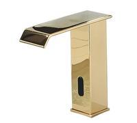 HUIMVNC Mixer Taps Bathroom Sensor Water Waterfall Taps for Bathroom Sink Brass Automatic Faucet Infrared Sensor,Golden-A,Low Times