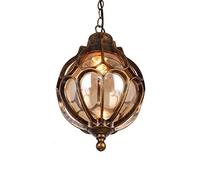 HUIMVNC Victorian Aluminum E27 Patio Exterior Waterproof Hanging Lamp Outdoor Glass Ceiling Pendant Light Rural Landscape Adjustable Droplight Lantern Villa Porch Terrace Fence Chandelier Times