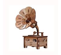 HUIMVNC Wood Carving Phonograph Music Box Figurines Music Player Model Home Decoration Accessories Ornament Wedding Decor Gifts kxtmm
