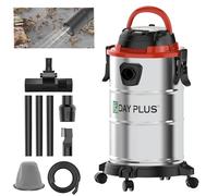 Huini 19Kpa Wet and Dry Vacuum Cleaner,2000W industrial vacuum cleaner, Blowing Function, 20L Capacity,1.5m Flexible hose, 2-in-1 short brush head, 1 Brush, 4 Caster Wheels