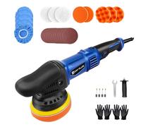 Huini Dual Action Polisher with Detachable Handle, 2800-5800RPM, Blue Polisher with 6 Variable Speed, Handheld Power Tool, Portable Buffer Set, for Auto Sanding Polishing