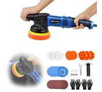 Huini Handheld Buffer Polisher, Polisher Kit with Detachable Handle, 6 Variable Speeds, Ideal for Car Sanding, Polishing, Waxing (Blue)