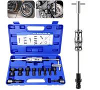 Huini Professional Blind Hole Bearing Puller Set 12Pcs | 40CR Steel Internal Pilot Bearing Remover with Slide Hammer | Expandable Collets 8-32mm for Gearbox Guide Bush, Engine Rebuild, Motorcycle