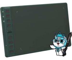 HUION Inspiroy 2 M Graphics Tablet, New Digital Pen PW110, 8 Customizable Shortcut Keys, Easy-to-Use Scroller, Ideal for drawing, studying and working from home(Green)