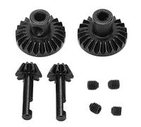 HUIOP 1/16 RC Model Bull Gear, Premium Steel Gear Set for RC Model Military Truck, Includes 2 Active Gears and 2 Driven Gears (Black)