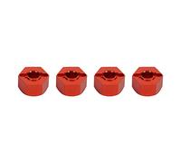 HUIOP 12mm Aluminum Alloy Hex Hubs Wheel Adapters with Cross Wrench for RC Car Upgrades Accessories, Durable and Stable RC Hex Wheel Hub Adapter for Enthusiasts (Red)