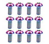 HUIOP 12pcs M5×10mm Disc Brake Rotor Bolts T25 Torx Titanium TI Mountain Bike Bottle Holder Bolt Bike Water Bottle Cage Screw