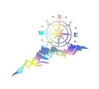 HUIOP 1Pcs Car Sticker,1PCS Car Sticker Mountains Compass Navigate Style Colorful Car Truck Sticker Decal Auto Fashion Decoration 25.6 * 13.8in