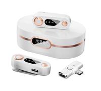 HUIOP 2.4G Wireless Microphone, Professional Clip-on Lapel Microphone, Dual Digital Noise Reduction, No Delay, Plug and Play, Dual Microphones for Cell Phone, Dir Broadcast