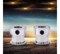 HUIOP 20 Teeth 8mm Inner Diameter 6mm Belt Pulleys with 2pcs M3 Keyhole for 3D Printer, Aluminum Alloy Timing Wheel for Building Projects, 2pcs