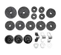 HUIOP 21Pcs Cymbal Replacement Accessories Felts Sleeves Wing Nuts Washers for Hi Hat Clutch Felt, Protect Your Cymbal, and Improve Sound Quality and Performance This Felt Pad (Grey)