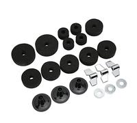 HUIOP 21Pcs Cymbal Replacement Accessories Felts Sleeves Wing Nuts Washers for Hi Hat Clutch Felt, Protect Your Cymbal, and Improve Sound Quality and Performance This Felt Pad (Black)