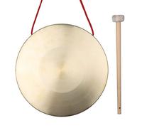 HUIOP 22cm Hand Cymbals Gong Brass Copper Chapel Opera Percussion Instruments with Round Playing Hammer,Brass Gong