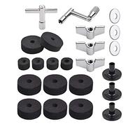 HUIOP 23pcs cymbal replacement accessories drum parts with cymbal stand felt pads drum cymbal felt pads include wing nuts washers sleeves