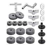HUIOP 23pcs Cymbal Replacement Accessories Drum Parts with Cymbal Stand Felts Drum Cymbal Felt Pads Include Wing Nuts Washers Cymbal Sleeves and Drum Key,Drum Parts,Non-slip mat