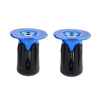 HUIOP 2pcs Colorful Aluminum Bike Bicycle Handlebars Bar Grips End Plugs Caps, Lightweight, Sturdy and Sturdy, Anti Slip, Ideal for Bike Lovers, with Tighten the Screw to Fit Most (Blue)