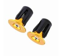 HUIOP 2pcs Colorful Aluminum Bike Bicycle Handlebars Bar Grips End Plugs Caps, Lightweight, Sturdy and Sturdy, Anti Slip, Ideal for Bike Lovers, with Tighten the Screw to Fit Most (Gold)