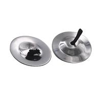 HUIOP 2pcs Finger Cymbals Belly Dancing Silver Finger Cymbals Belly Dancing Cymbals Rhythm Beats Percussion Musical Instrument for Dancer Party,1 Pair Finger Cymbal