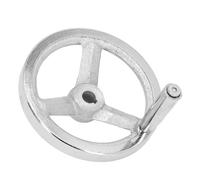 HUIOP 3 Spoke Hand Wheel with Revolving Handle Cast Iron Round Handwheel for Lathe Easy Operation