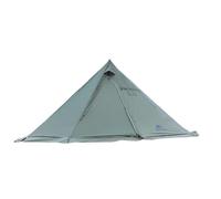 HUIOP 5-8 Person Pyramid Camping Tent with Stove Jack, 4-Season, Brown/Army Green, 500*500*240cm/196.9*196.9*94.5in