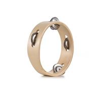 HUIOP 6 Inch Tambourine for Adults Nice Jingle Sound Wooden Crank Bell Rings Natural Color Metal Bell Percussion Instruments Domici School Party Supplies