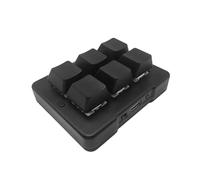 HUIOP 6-Key Keyboard Programmable Tri-mode 2.4G/BT/Wired Mechanical Keyboard One Handed Macro Pad, Plug and Play Simple Operation Mini Keyboard for Gaming Office Work Programmable PS Compatible with