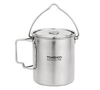 HUIOP 750ml Stainless Steel Pot Portable Water Mug Cup with Lid and Foldable Handle Outdoor Camping Cooking Picnic,Water Cup