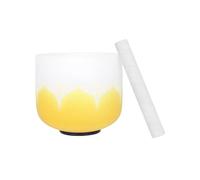 HUIOP 8 Inch Crystal Bowl with Mallet and Rubber O-Ring for Music Making,Musical Healing,Meditation,Yoga,Home and Office Decor,Crystal Beaten Bowl