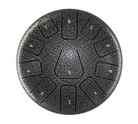 HUIOP 8 Inch Steel Tongue Drum,11 Notes Hand Drum with Drum Mallet,Finger Picks,Percussion for Meditation and Yoga,Percussion for Meditation Yoga