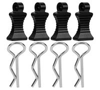 HUIOP Aluminium Alloy R Type Body Shell Clips Pin Set, Durable 4pcs Fixing Bracket for 1/10 RC Cars, High-Quality, Colorful Options (Black)