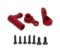 HUIOP Aluminum Alloy RC Car Steering Parts Upgrades Hops Up Set, Lightweight and Sturdy Replacement for 1/8 4WD SLEDG Remote Control Car, and Remove with (Red)