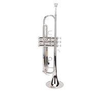 HUIOP Bb Trumpet Set Silver Strong Penetration Flexible Keys for Beginner Students Phosphor Copper Large Bell Mouth for a Comfortable Playing Experience