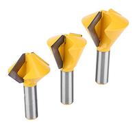 HUIOP Carbide, Multi-Sided Glue Joint Router Bit Set 6/8/12 Sided 1/2' Shank for Solid Wood, Hardwood, Chipboard with Triple Woodworking Milling Cutter