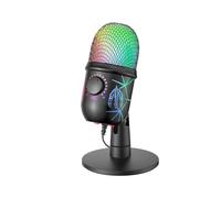 HUIOP Condenser Microphone Noise Reducing Game Microphone for Mobile Phone Recording Live Streaming Karaoke Bright RGB Condenser Microphone with Flight Control