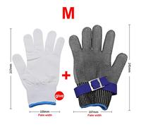 HUIOP Cut Resistant Steel Wire Glove, Safety Metal Mesh Chainmail Gloves with Level 5 Protection, Comfortable and Breathable for Kitchen, Butcher, Wood Carving, with Water and Soap (M)