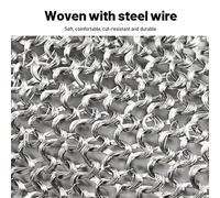 HUIOP Cut Resistant Steel Wire Glove, Safety Metal Mesh Chainmail Gloves with Level 5 Protection, Comfortable and Breathable for Kitchen, Butcher, Wood Carving, with Water and Soap (L)