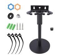 HUIOP Desktop Wall Mountable Microphone Holder Dual Clamp Telescopic Stand Adjustable Height for Wired Wireless Mics Office Metal Grey