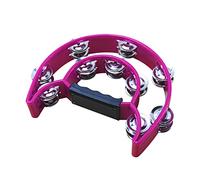 HUIOP Double Row Hand Tambourine Metal Jingles Plastic Musical Percussion Drum Half Moon Hand Bell for Adults Children KTV Party Bar,Portable Percussion Drum