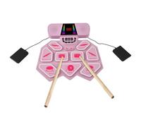 HUIOP Electronic Drum Set with Dual Speaker Hand Roll Drum Set Ultra Thick 9 Pads Supports BT MIDI Various Audio Connection 8 Drum Styles 6 Rhythm 10 Demo Songs Silicone Practice Pad Drum Kit with