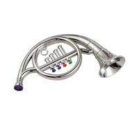 HUIOP French Horn with 4 Colored Coded Keys Musical Wind Instruments Eco-friendly ABS Early Educational Mimic Horn for