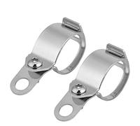 HUIOP Heavy Duty Motorcycle Turn Light Bracket, 2Pcs Metal Mount Kit, for 30-45mm Front Fork Scooter with Easy Installation (Silver)