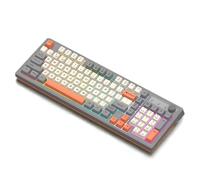HUIOP K98 2.4G Wireless Keyboard 98-Keys BT Mechanical Keyboard with Backlit Rechargeable Keyboard with Volume Control Knob for Computer/PC (Shimmer)
