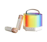 HUIOP Karaoke Machine Mini Microphone and Wireless Speaker with 2 Microphones, RGB Color Light, Gifts for Birthday Party, Office, Outdoor, Portable Dual Karaoke System