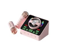HUIOP Karaoke Machine Mini Wireless Microphone and Speaker KTV Set with 2 Microphone RGB Light Effects Handheld Mic Gifts for Birthday Home Party Outdoor Lightweight Portable Dual Microphone Karaoke S