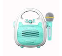 HUIOP Karaoke Machine Rechargeable Portable Karaoke Speaker with BT Microphone/Memory Card/USB Connectivity Lights for Boys and Girls,Karaoke for Kids