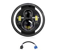 HUIOP Led Headlight,1Pcs 7 inch Car Motorcycle LED Headlight with Low Beam/High Beam/DRL/Turn Signal 7'' Round Headlight 6000K 100W Replacement for Wrangler JK JKU TJ LJ CJ Hummer H1 H2 Chevy Ford