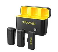 HUIOP Microphone Rimo S1LN Wireless Microphone System with 1 Receiver & 2 Microphones 50M Transmission Built-in Battery with Charging Case Replacement for Smartphones Computer Lap Camera for