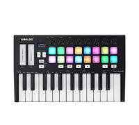 HUIOP MIDI controller, Orca mini25 Portable 25-Key USB MIDI Keyboard Controller with 16 RGB Backlit Trigger Pads 8 Assignable Control Knobs,USB MIDI Controller,MIDI controller