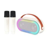 HUIOP Mini Karaoke Machine with 2 Wireless Microphones Portable BT Speaker Rechargeable 10W HiFi LED Color Lights Handheld Mic Karaoke Speaker Gifts for Girls Boys Birthday Party Home KTV Set,mini kar